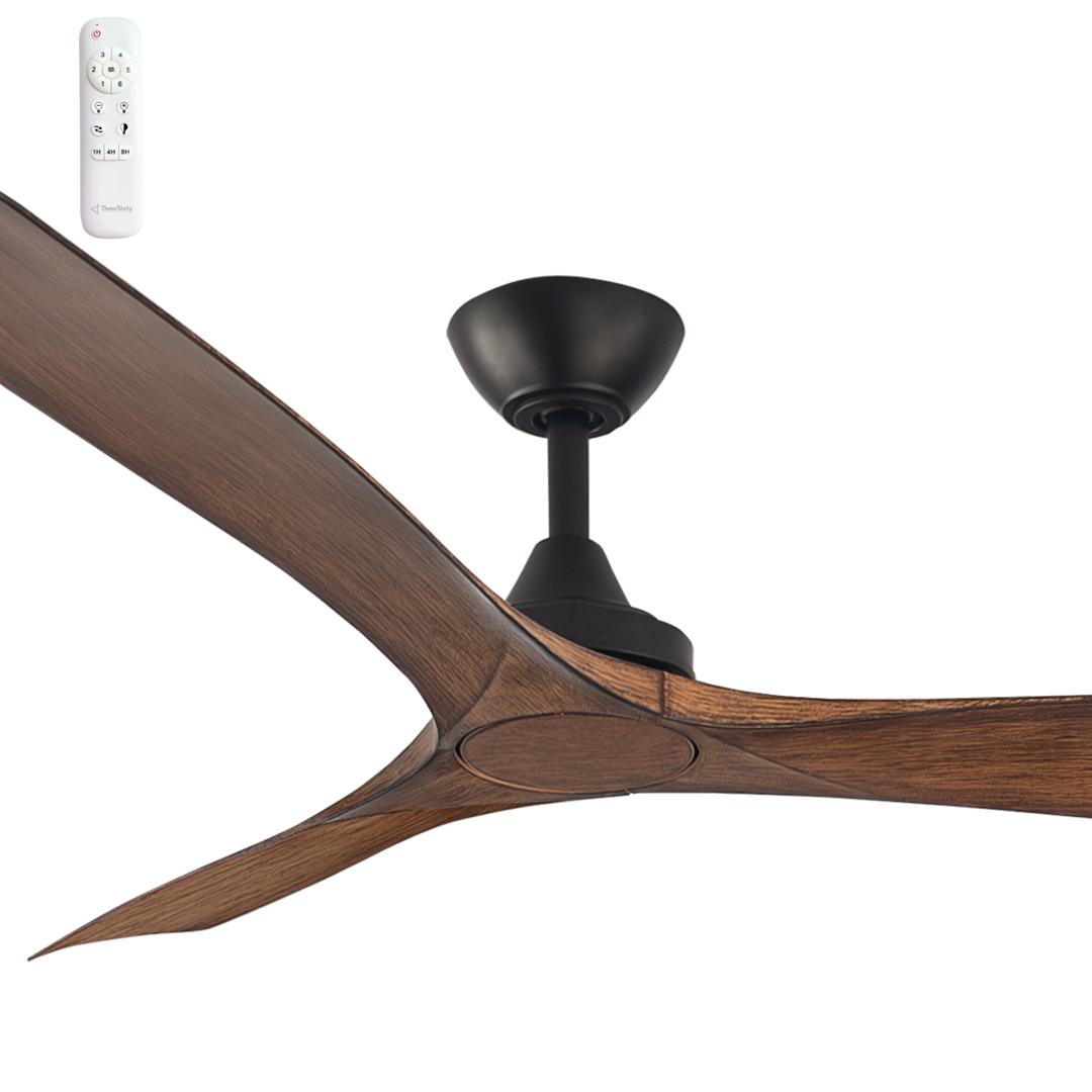 Koa Blades ThreeSixty 52" Spitfire DC Ceiling Fan with Black Motor and Remote