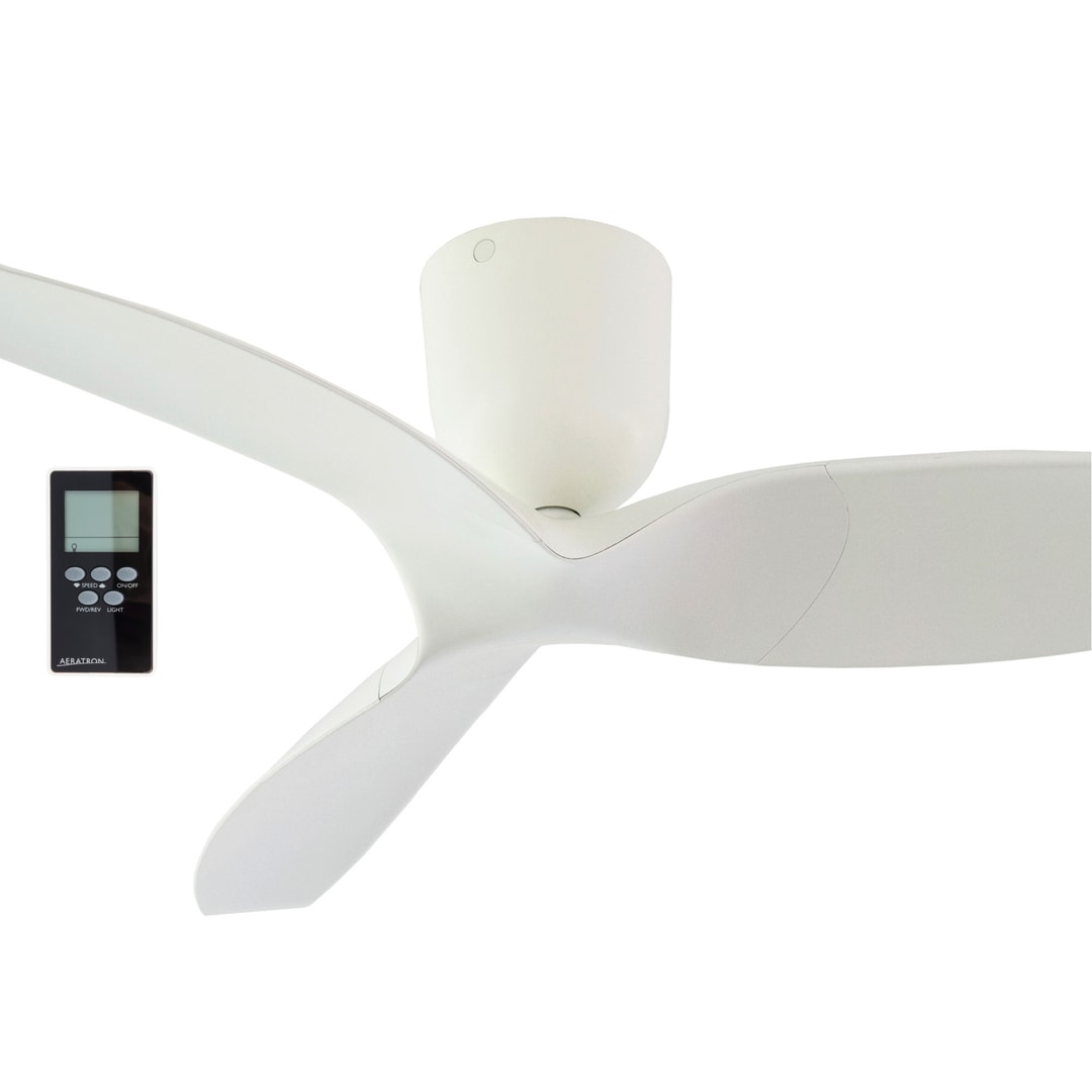 White Aeratron AE3+ 3 Blade 43" DC Ceiling Fan With Remote