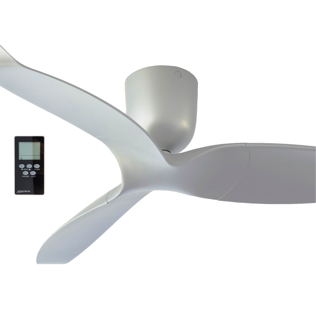 Silver Aeratron AE3+ 3 Blade 50" DC Ceiling Fan With Remote