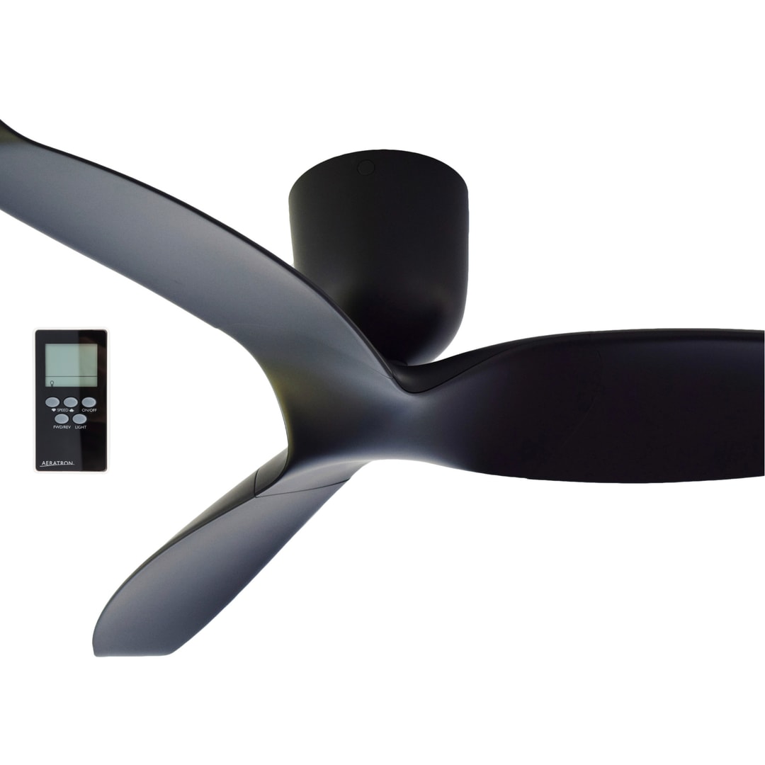 Black Aeratron AE3+ 3 Blade 50" DC Ceiling Fan With Remote