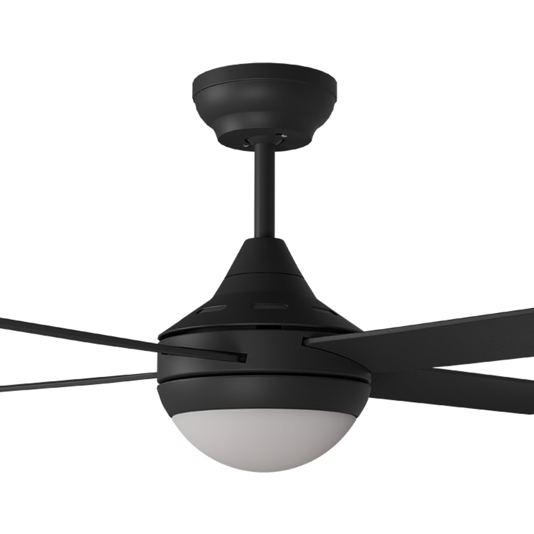 Black Calibo Heron 48" (1220mm) Indoor/Outdoor Ceiling Fan With CCT LED Light