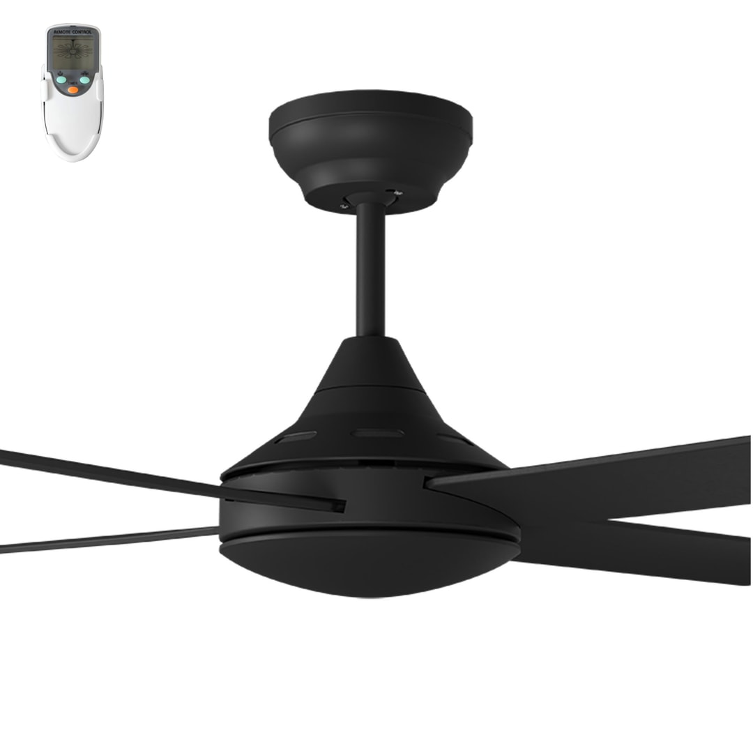 Black Calibo Heron 48" (1220mm) Indoor/Outdoor AC Ceiling Fan with Remote