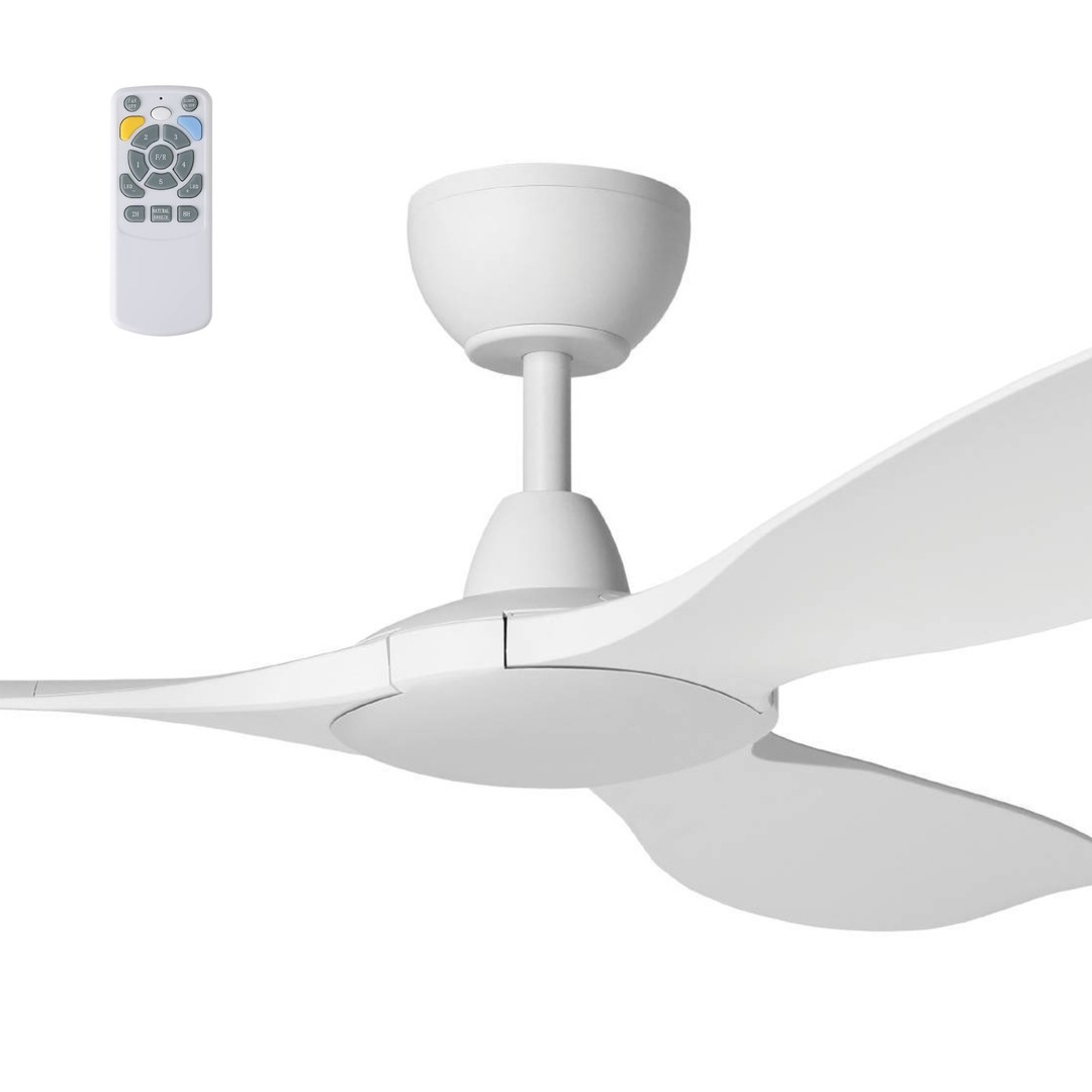 White Eglo Kurrawa 60" DC IP55 Ceiling Fan with Remote