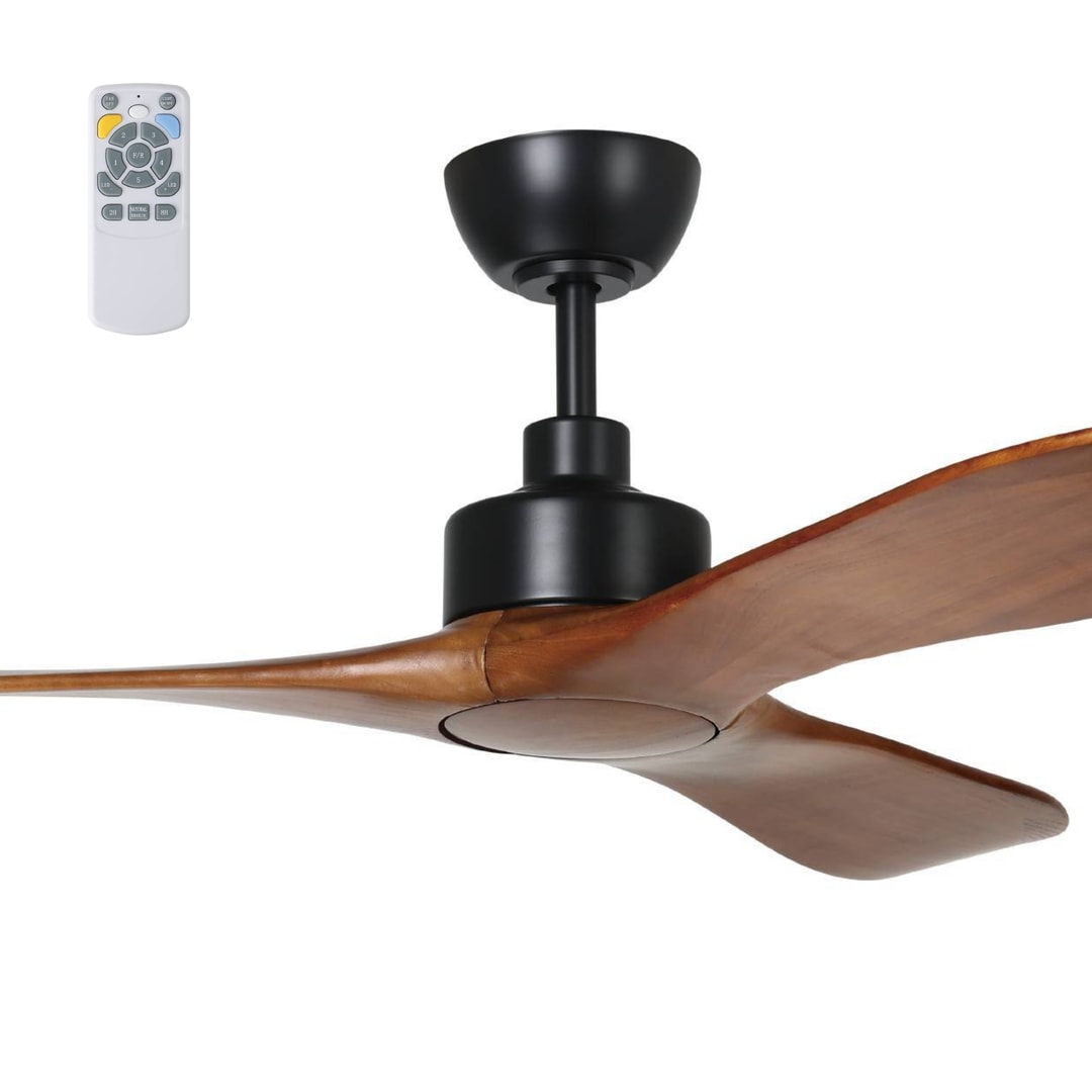 Black & Merbau Eglo Currumbin 60" DC Timber Ceiling Fan with Remote