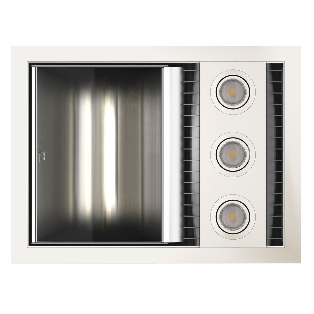 White IXL Neo Tastic Single Bathroom 3 In 1 Heater Exhaust LED Light And Remote