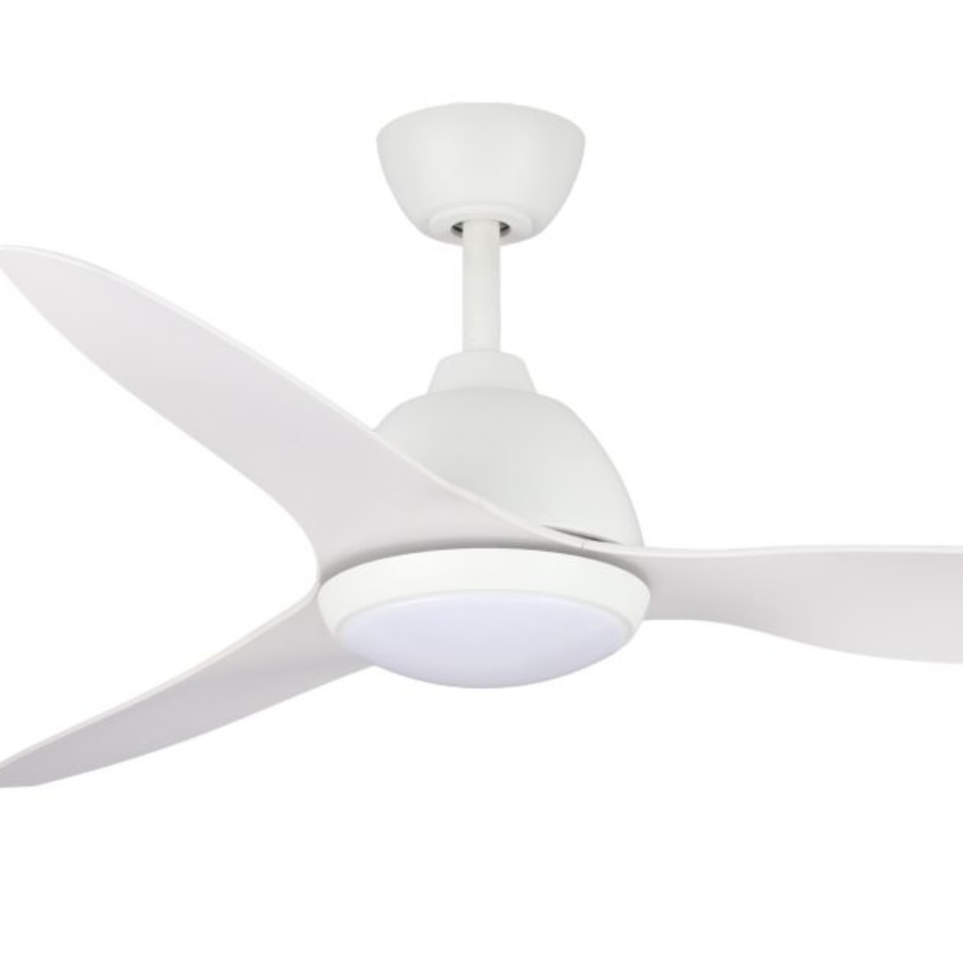 White Claro Whisper AC 48" (1210mm) AC Ceiling Fan with 18W CCT LED Light